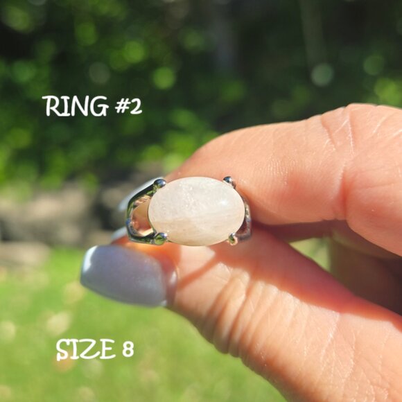 Rose Quartz Gemstone Rings, Various Sizes - Picture 4 of 11